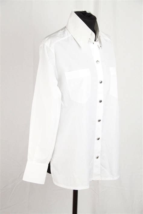 chanel white button down shirt|chanel tops.